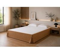 Cache-sommier 160 x 200 cm Double Gaze de Coton GAÏA Camel - Qualité Haut d | Toucher ultra doux et aérien
