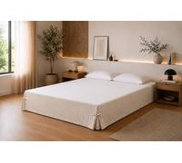 Cache-sommier 160 x 200 cm Double Gaze de Coton GAÏA Pampa - Qualité Haut d | Toucher ultra doux et aérien
