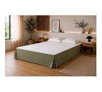 Cache-sommier 160 x 200 cm Double Gaze de Coton GAÏA Romarin - Qualité Haut de Gamme