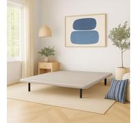 Cache-sommier 160x200 beige jersey pour cadre à lattes