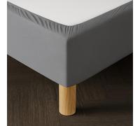 Cache Sommier 160x200 Gris - Tissu Doux et Extensible - Rendu Impeccable - Facile à Installer