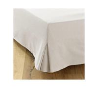 Cache-Sommier 180x200 cm Beige Dahlica - Jupe de Lit à Volants Hauteur 30 cm - Mélange Coton et Polyester Durable