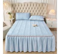 Cache Sommier 180x200 Jupe De Lit Quilting ProtèGe Sommier Volants Cache-Sommiers Housse De Matelas(#9,200x220cm)