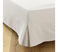 Cache-Sommier 200x200 Beige - 4 Volants de 35 cm pour Lit 200 x 200 avec Sommier - Jupe de Lit 200x200 - Fabriqué en Europe - Protège Sommier 200 x 200 - Housse Sommier 200x200