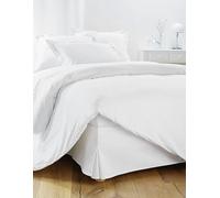 Cache-Sommier 200x200 Blanc - 4 Volants de 30 cm pour Lit 200 x 200 avec Sommier - Jupe de Lit 200x200 Fabriqué en Europe - Protège Sommier 200 x 200 - Housse Sommier 200x200 - Dessus de Sommier