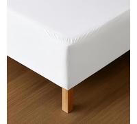 Cache Sommier 200x200 Blanc - Tissu Doux et Extensible - Rendu Impeccable - Facile à Installer