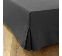 Cache-Sommier 200x200 Gris - 4 Volants de 35 cm pour Lit 200 x 200 avec Sommier - Jupe de Lit 200x200 - Fabriqué en Europe - Protège Sommier 200 x 200 - Housse Sommier 200x200