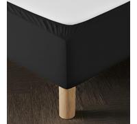 Cache Sommier 200x200 Noir - Tissu Doux et Extensible - Rendu Impeccable - Facile à Installer