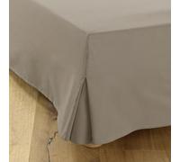Cache-Sommier 200x200 Taupe - 4 Volants de 30 cm pour Lit 180 x 200 avec Sommier - Jupe de Lit 180x200 Fabriqué en Europe - Protège Sommier 180 x 200 - Housse Sommier 180x200 - Dessus de Sommier