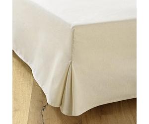 Cache-Sommier 90x190 Ecru - 4 Volants de 30 cm pour Sommier 90x190 avec Pieds - Housse Sommier 90x190 Ecru Fabriqué en Europe - Jupe de Lit 90x190 - Protège Sommier 90 x 190 - Dessus de Sommier