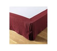 Cache-Sommier à Nouettes 140x190cm Gaze de Coton Lie de Vin - OUREA -