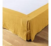 OUREA - Cache-Sommier à Nouettes 140x190cm Gaze de Coton Safran - ACTOME Jaune G