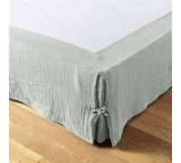 AltoBuy OUREA - Cache-Sommier à Nouettes 160x200cm Gaze de Coton Eucalyptus