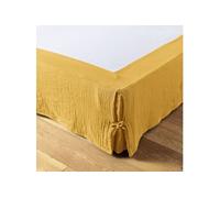 Cache-Sommier à Nouettes 160x200cm Gaze de Coton Safran - OUREA -