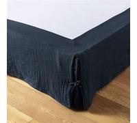 AltoBuy OUREA - Cache-Sommier à Nouettes 180x200cm Gaze de Coton Minuit