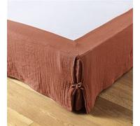 Cache-Sommier à Nouettes 180x200cm Gaze de Coton Terracotta - OUREA - ALTOBUY Rouge