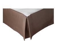 Cache Sommier à Volant Uni Taupe 180x200 cm