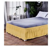 Cache-sommier à Volants,Enveloppant Chemise De Lit sans Dessus, Accessoires, Décoration Maison, Jupe, Emballage Élastique, Couvre-lit(2,100cm 200cm 40cm)