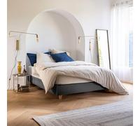 Cache-sommier Anthracite Leave - Someo 160x200