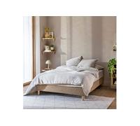 Cache-sommier bouclette intégral beige 140x190 - Boucletta