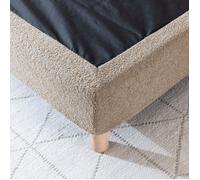 Cache-sommier bouclette intégral beige 160x200 - Beige - Terre de Nuit