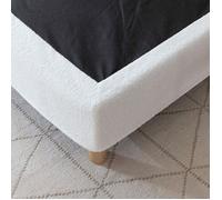 Cache-sommier bouclette intégral blanc 90x190 - Blanc - Terre de Nuit