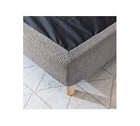 Cache-sommier bouclette intégral gris foncé 140x190 - Boucletta