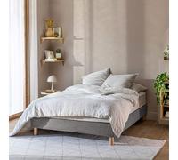 Cache-sommier Bouclette intégral Gris foncé 180x200