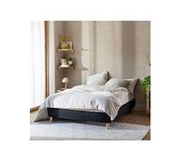 Cache-sommier bouclette intégral noir 140x190 - Boucletta