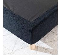 Cache-sommier bouclette intégral noir 140x190 - Noir - Terre de Nuit