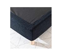 Cache-sommier bouclette intégral noir 160x200 - Boucletta