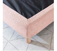 Cache-sommier bouclette intégral rose 90x190 - Rose - Terre de Nuit