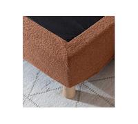 Cache-sommier bouclette intégral terracotta 160x200 - Boucletta
