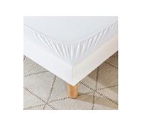 Cache-sommier coton jersey blanc 150x190