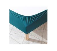 Cache-sommier coton jersey bleu canard 110x190