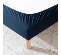 Cache-sommier Coton Jersey Bleu Marine 80x190