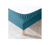 Cache-sommier coton jersey bleu océan 140x190 à 150x200