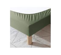 Cache-sommier coton jersey kaki 140x200