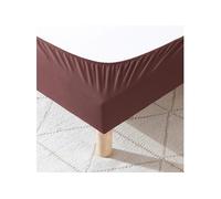 Cache-sommier coton jersey marron 100x190 à 110x200