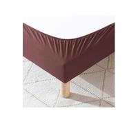 Cache-sommier coton jersey marron 110x190