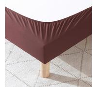 Cache-sommier Coton Jersey Marron 90x190/200