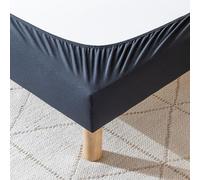Cache-sommier 70x190 Noir - 100% Coton Jersey Extensible - Doux, Résistant, Facile à Installer - Oeko-TEX - pour sommier de 15 à 30 cm