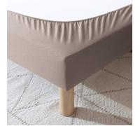 Cache-sommier coton jersey taupe 140x190 à 150x200