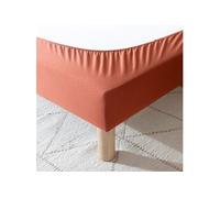 Cache-sommier coton jersey terre de sienne 140x190 à 150x200