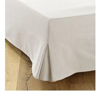 Cache sommier - DAHLICA - 180x200 cm - Beige - 4 volants 30 cm - Qualité hôtelière