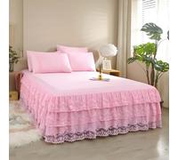 Cache Sommier Dentelle Jupe De Lit 180x200 Cache-Sommiers Housses éLastique Drap Draps Housse pour Matelas Epais(#2,150x200cm)