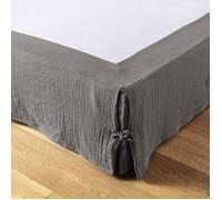 Cache sommier double gaze de coton gris anthracite 140x190 cm - Anthracite - Terre de Nuit