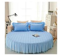 Cache Sommier Drap-Housse De Lit Rond en Coton Matelassé, Couvre-Matelas Antidérapant, Hôtel, Maison, Drap Romantique, Jupes avec Taie d'oreiller(16 Thicken,1pc 200cm Sheet)