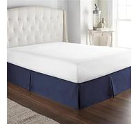 Cache-sommier élastique pour grand lit et lit simple, facile à installer, chute de 35 cm, housse de lit élégante, infroissable, tissu durable, pour matelas de 200 x 200 cm - Bleu