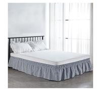 Cache Sommier Élastique Réglable avec Tissu Anti Plis, s'adapte Parfaitement À La Décoration Intérieure, for Lits Queen Et King Size, Design Luxueux À Volants(Dark Blue,100 * 200 * 38cm)